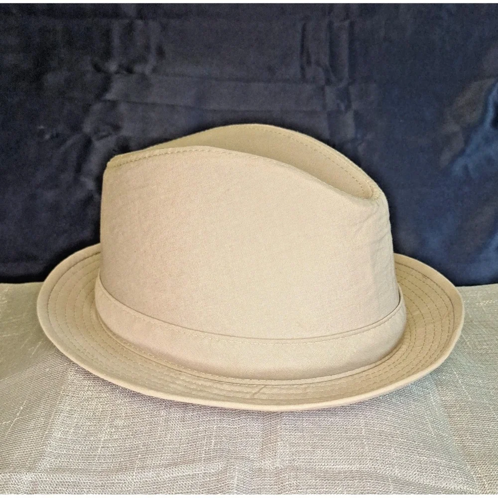 Genuine STETSON Tan Canvas Fedora Safari Hat Extra Large Water Repellent Cotton